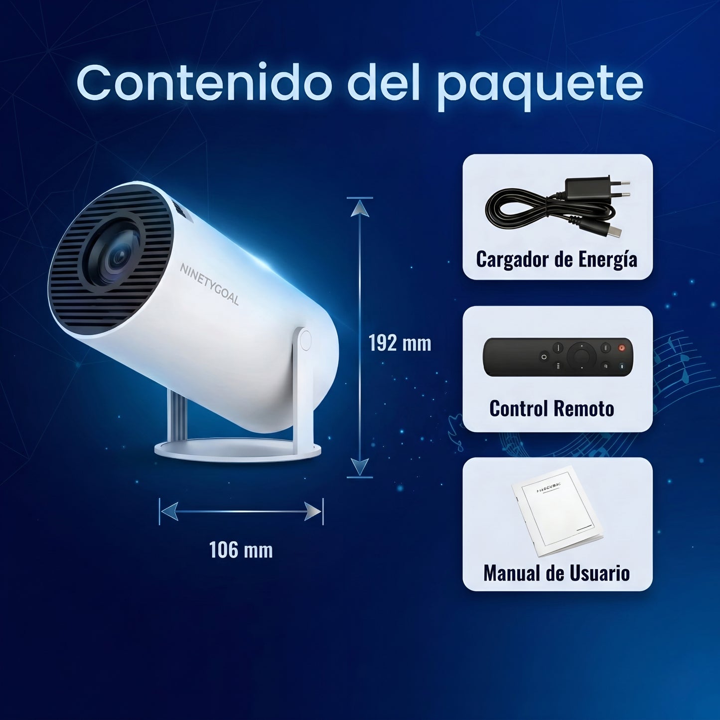 Proyector 4k portátil NinetyGoal™